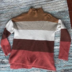 Color block smock neck sweater